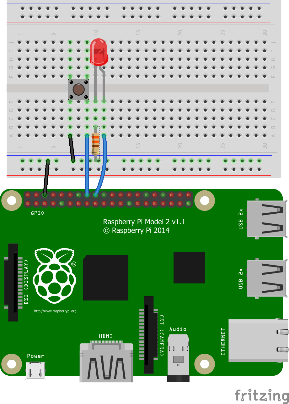 Button controlled LED